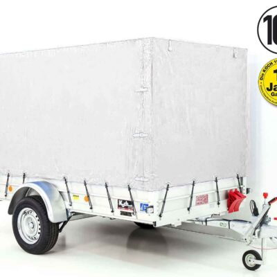 Koch Anhänger mit Plane 150x300cm 1300kg | Typ 7.13 | Hochplane 160cm – Weiß
