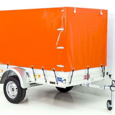 Koch Anhänger mit Plane 125x250cm 750kg | Typ U4 | Hochplane 140 cm Profi | Orange
