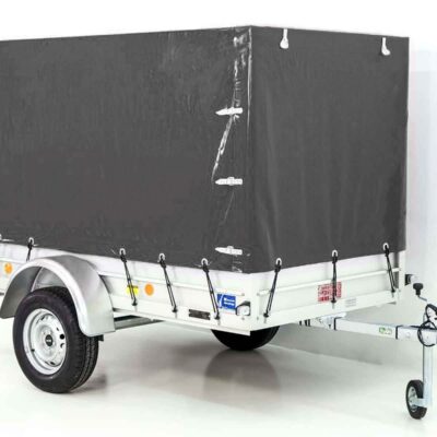 Koch Anhänger mit Plane 125x250cm 750kg | Typ U4 | Hochplane 140 cm Profi | Anthrazit