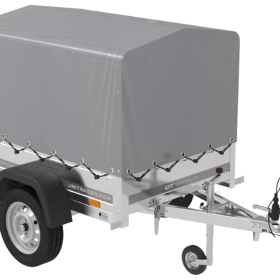 Kipper Anhänger 750 kg Garden Trailer 150 KIPP 150×106 cm [mit Hochplane, Hochspriegel und Stützrad]-Neu