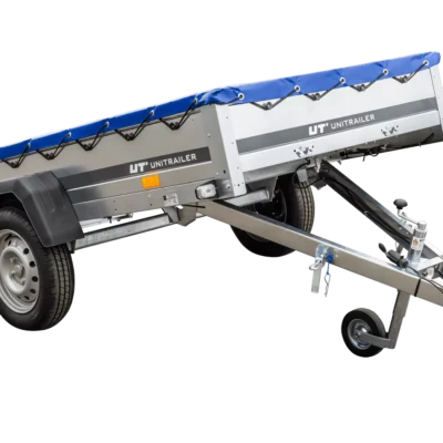 Pkw-Kippanhänger Garden Trailer 230 KIPP [230 cm x 125 cm] mit Flachplane, Stützrad und Planenträger-Neu